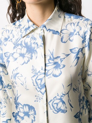 Alberto Biani Silk Floral Shirt Dress
