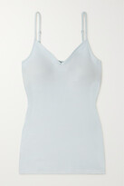 Thumbnail for your product : Hanro Satin-trimmed Mercerized Cotton-jersey Camisole - Blue