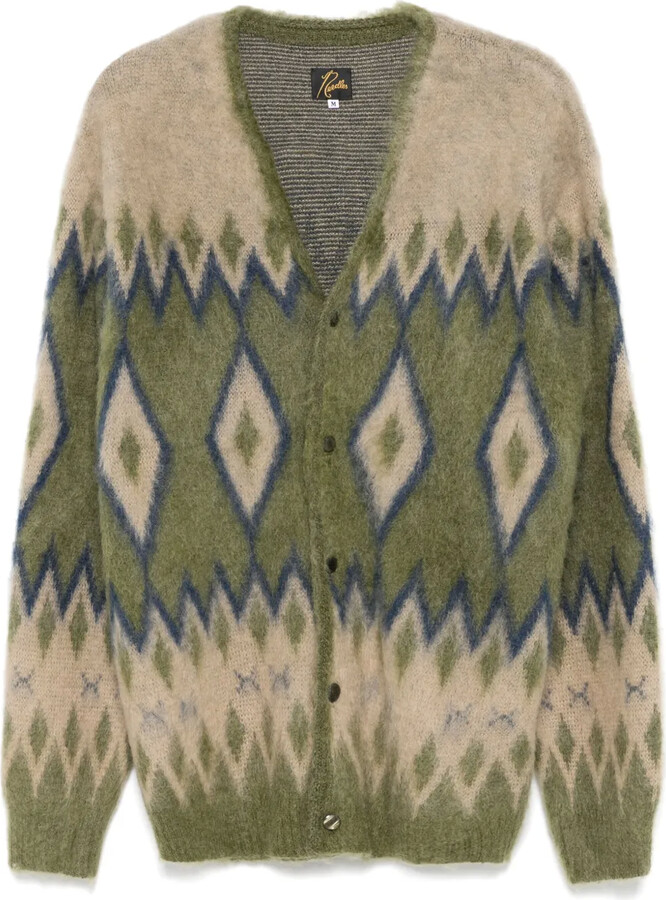 Needles Long Leopard-Print Mohair Cardigan - ShopStyle