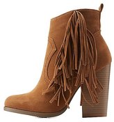 Thumbnail for your product : Charlotte Russe Side Fringe Ankle Booties