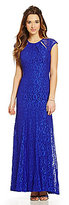 Thumbnail for your product : B. Darlin Cap-Sleeve Lace Gown