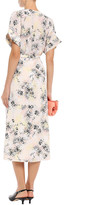 Thumbnail for your product : Equipment Pleated Printed Silk-crepe Midi Wrap Dress