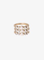 Thumbnail for your product : Torrid Gemstone & Pearl Midi Ring Set