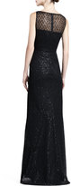 Thumbnail for your product : St. John Gossamer-Lined Lace Gown, Caviar