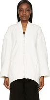 Thumbnail for your product : Helmut Lang Cream Cotton Effuse Zip-Up Cardigan