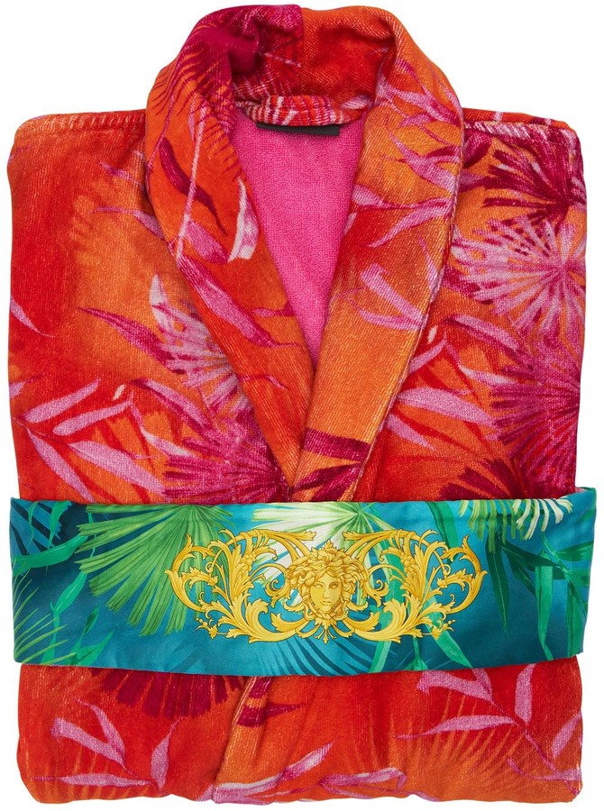 Versace Jungle Cotton Bathrobe ShopStyle Robes