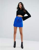 Thumbnail for your product : Missguided Button Detail Mini Skirt