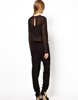 Thumbnail for your product : ASOS Sheer Back Jumpsuit with Crop Top