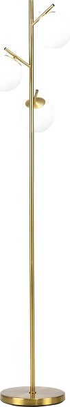 HOMCOM3-LightModernFloorLampforLivingRoomBrightLightingTreeStandingLampforBedroomwithGlobeLampshadesGold