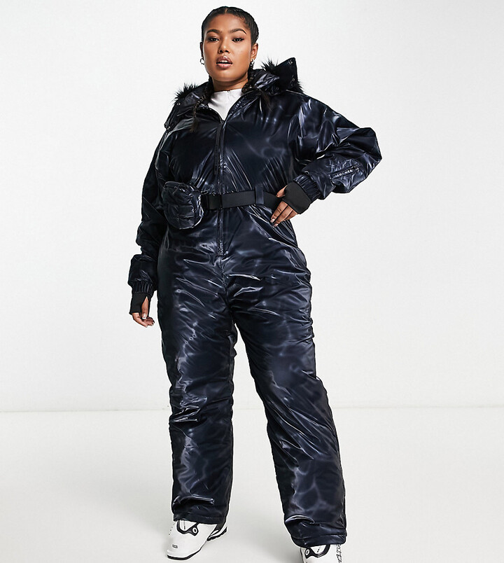 ASOS 4505 Tall ski fitted belted ski suit with fur faux hood - ShopStyle  Jackets