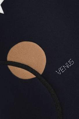 Valentino Garavani Appliqued Embroidered Wool-blend Midi Dress