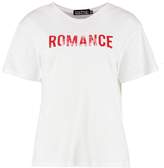 Thumbnail for your product : boohoo Romance Slogan Tee