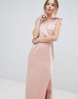 Thumbnail for your product : Silver Bloom Tie Shoulder Plunge Maxi Dress