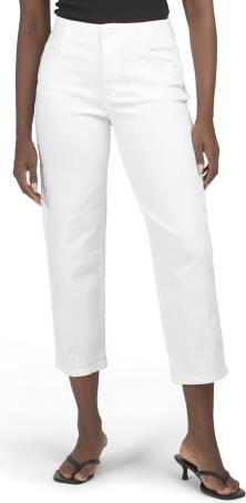 Ab Tech 5 Pocket Sky Rise Barrel Leg Denim Jeans With Darted Hem for Women | Spandex/Cotton