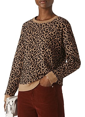 whistles leopard print sweatshirt