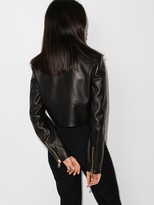 Thumbnail for your product : Versace Cropped Leather Biker Jacket