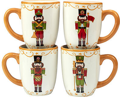 Certified International Holiday Magic Nutcracker 4-pc. Mug Set
