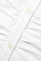 Thumbnail for your product : Veronica Beard Bell Ruched Stretch-cotton Poplin Dress - White