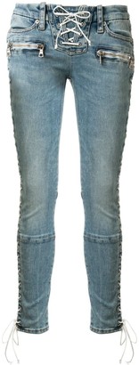Unravel Project Lace-Up Skinny Jeans