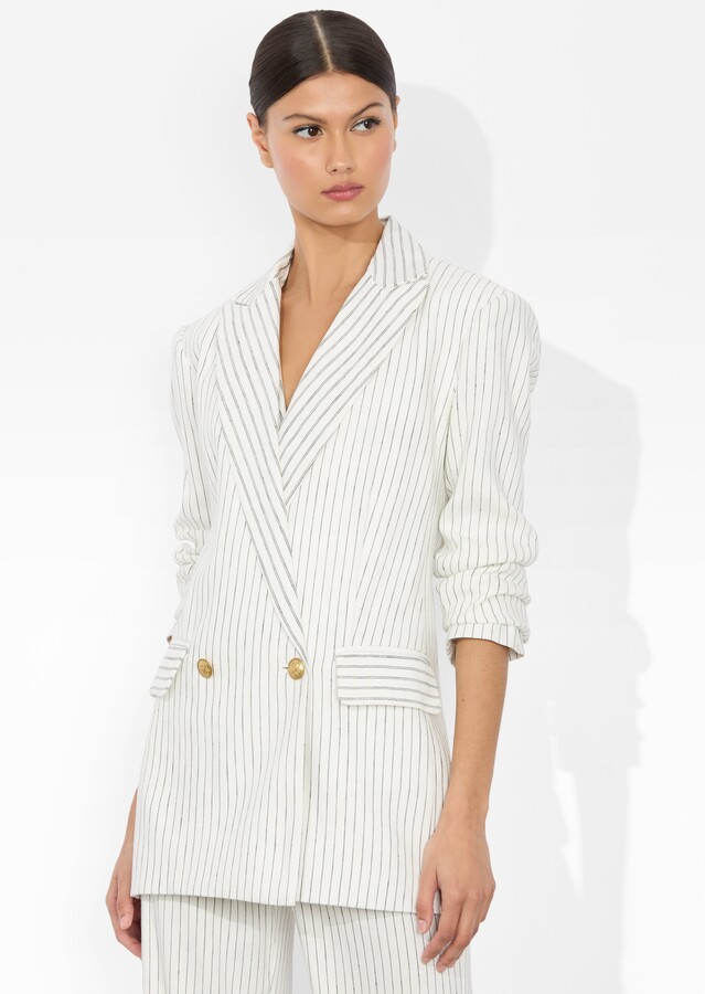 Alice + Olivia Arias Linen Blazer