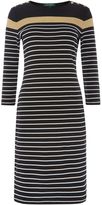 Thumbnail for your product : Lauren Ralph Lauren 3/4 sleeved striped crew neck dress