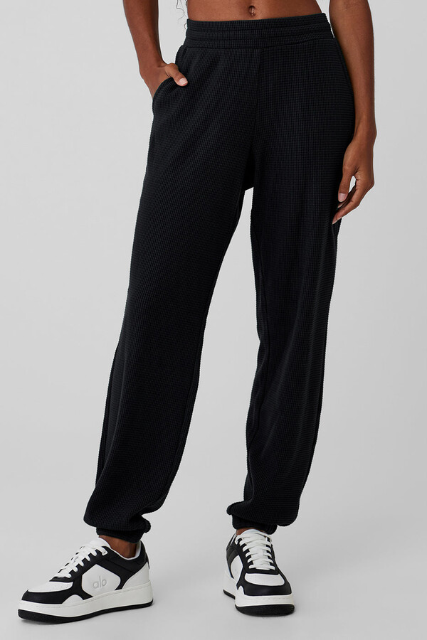 Alo Yoga  Waffle Weekend Escape Jogger Pants in Black, Size: Small -  ShopStyle
