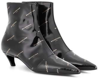 Balenciaga Printed leather ankle boots