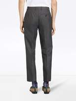 Thumbnail for your product : Burberry Wool Mohair Cropped Tailored Trousers
