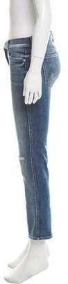 Mother Distressed Straight-Leg Jeans w/ Tags