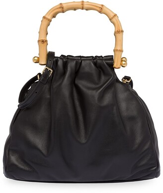 Miu Miu Leather & Bamboo Top Handle Bag - ShopStyle