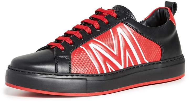 red mcm sneakers