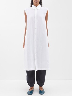 eskandar A-line Sleeveless Linen Shirt