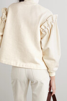 Thumbnail for your product : Mother of Pearl + Net Sustain Faux Pearl-embellished Organic Cotton-jersey Turtleneck Sweatshirt - Ecru