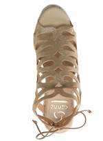 Thumbnail for your product : Kanna Berti Gold Metallic Leather Caged Wedge Espadrilles