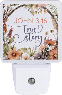 Dexsa John 3:16 True Story Night Light - LED Plug In Auto On/Off Inspirational Nightlight