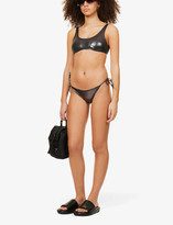 Thumbnail for your product : Calvin Klein Metallic side-tie bikini top