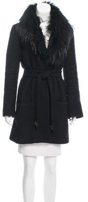 Diane von Furstenberg Victoria Fur-Trimmed Coat