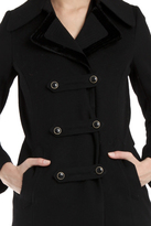 Thumbnail for your product : Charlotte Ronson Wool/Velvet Pea Coat in Black