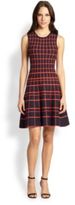 Thumbnail for your product : Ali Ro Grid-Print Fit & Flare Dress