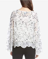 Thumbnail for your product : Karen Kane Floral-Embroidered Mesh Top