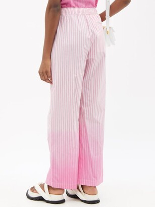Marni Elasticated-waist Dip-dyed Cotton Trousers - Pink Stripe