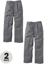 Thumbnail for your product : Top Class Boys Teflon Coated Slim Fit School Trousers (2 Pack)