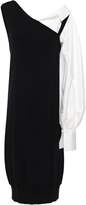 Thumbnail for your product : ADEAM Convertible Poplin-paneled Knitted Midi Dress