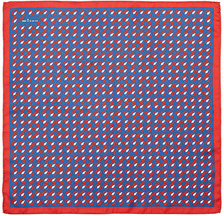 Kiton Men's Geometric-Print Silk Pocket Square