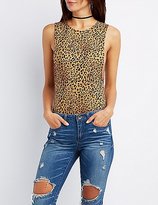 Thumbnail for your product : Charlotte Russe Leopard Muscle Tank Bodysuit