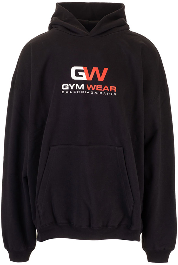 balenciaga logo print hoodie