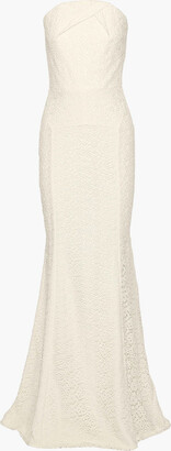 Roland Mouret Strapless cotton guipure lace bridal gown