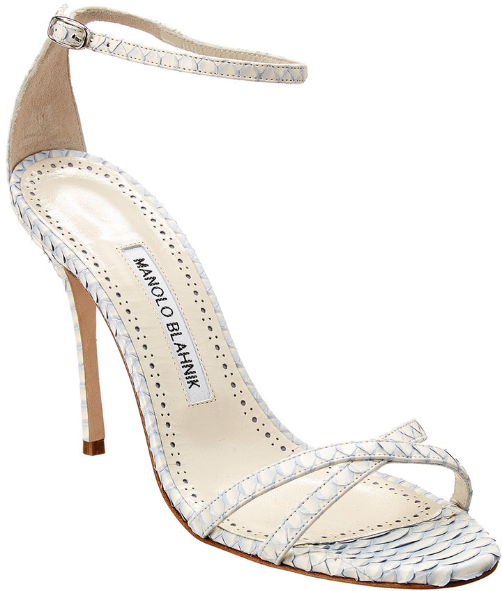 manolo blahnik paloma snakeskin sandals