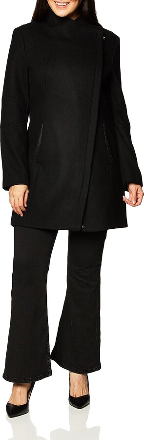 Calvin Klein Women's Wool Asymmetrical Zip Coat - ShopStyle