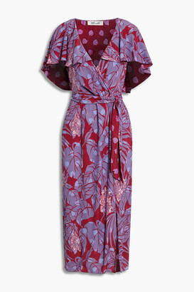 Diane von Furstenberg - Aba wrap-effect printed crepe midi dress - Purple - US 4